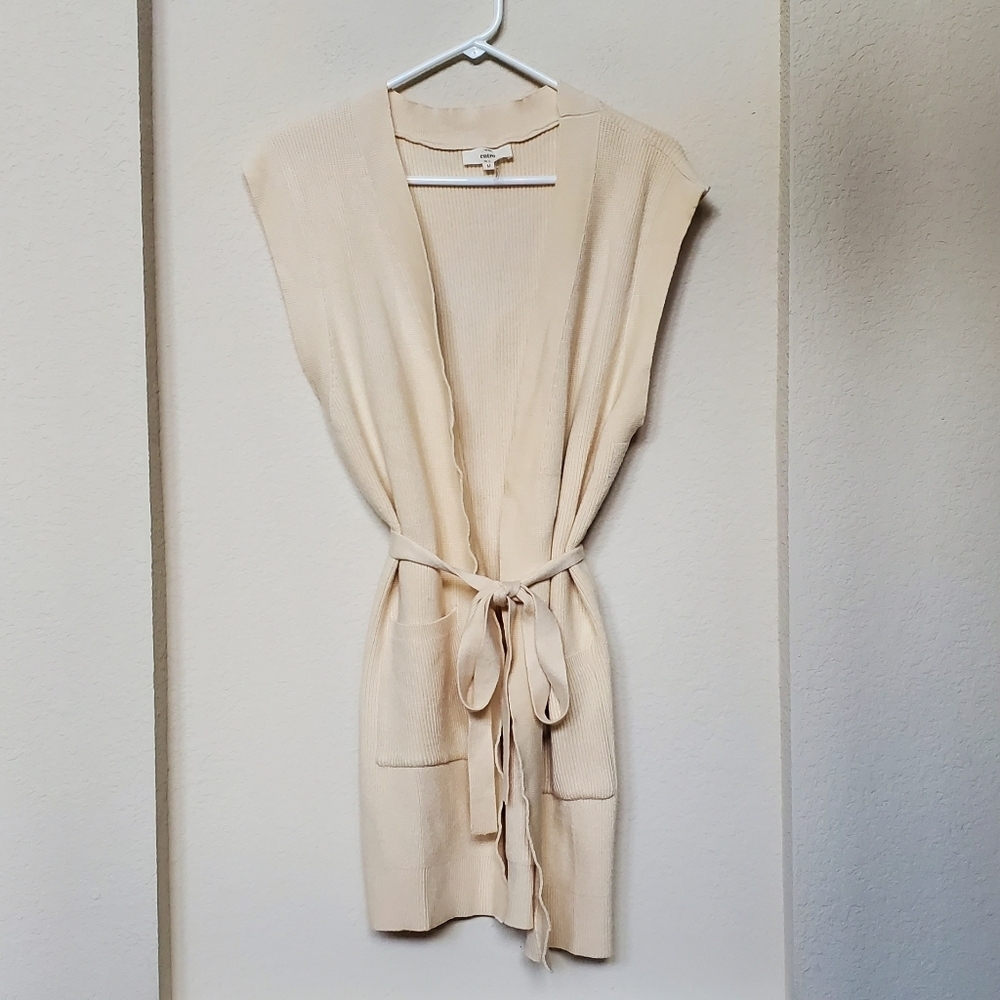 Entro Belted Sleeveless Pocketed Cardigan Sweater.  Size Medium